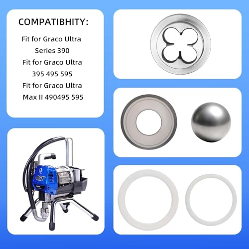 Image of 246429 Repair Kit Ball&Seat Fits for Graco Ultra 390 395 | Compatible with 490 495 595 Modls Airless Paint Sprayer Replacement Parts