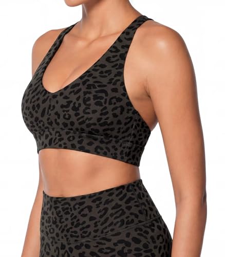 Image of Sunzel Strappy V Neck Criss Cross Back Sports Bra for Women | Removable Pads, Buttery Soft, Four-Way Stretch, Criss Cross Back, V Neck Contour Fit, Medium-Light Support, Yoga Workout Gym