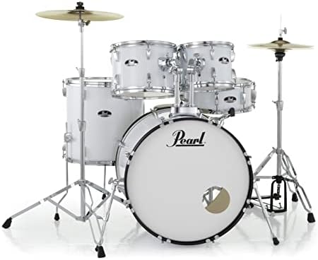 Pearl Roadshow Drum Set 5-Piece Complete Kit with Cymbals and Stands Pure White (RS525SC/C33)