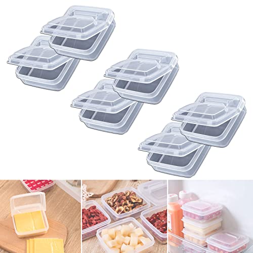 Contenedor de queso en rodajas para refrigerador con tapa abatible, caja de almacenamiento de rebanadas de queso de bloque de mantequilla para almacenamiento de alimentos (6 piezas) Cover