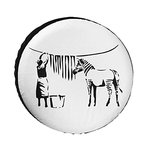 SUVタイヤカバー バンクシー Banksy タイヤ 収納 屋外自動車 RV タイヤ 保管 防水生地 カー用品 防紫外線 スペアタイヤカバー ジムニー タイヤカバー 完全防水 防日焼け カバー 劣化対策 取付簡単 ファッション カー用品(背面 14インチ,