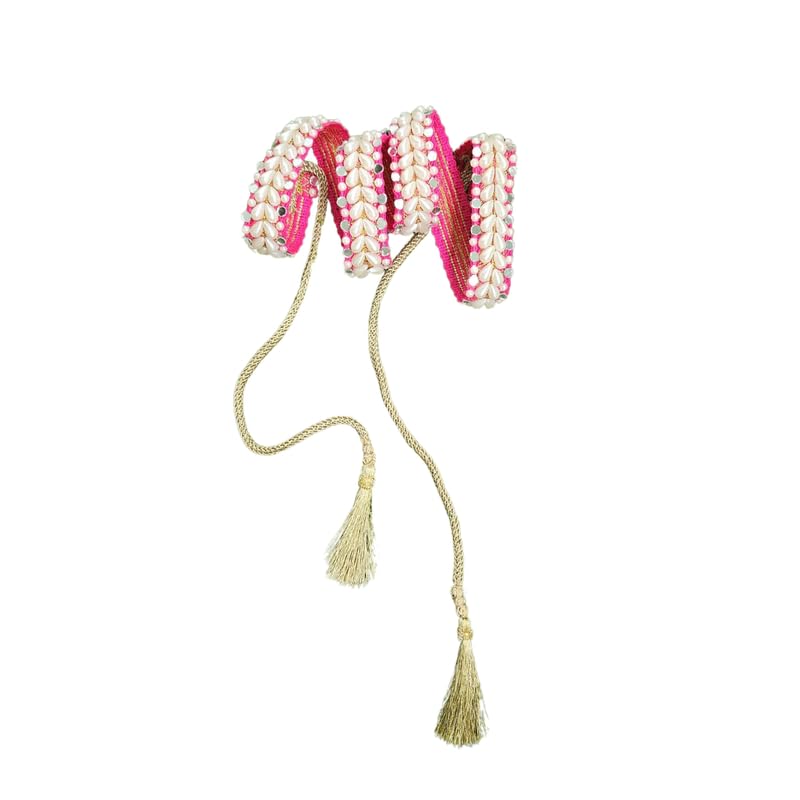 the cool grandmom Trendy & Traditional Cloth Saree Waist Belt Stretchable Kamarpatta Kamardhani Kamarband Kamarbandh Kamar ka Patta Patti Tagdi for Women & Girls- Pink Color-picture-13