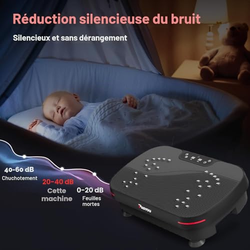 PASYOU Plateforme Vibrante avec 99 Niveaux d’Intensité, Plaque Vibrante Oscillante Antidérapante avec 2 Bandes de Résistance et Télécommande, Machine de Fitness pour Entraînement du Corps Entier – vue 5