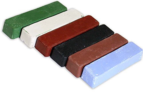 JEWEL TOOL 6 Piece Polishing Compounds Set | 4 Ounce Each | 6 Unique Colors & Grits | from Coarse to Fine Polishing | Ideal for Gems, Metals, Plastics & More