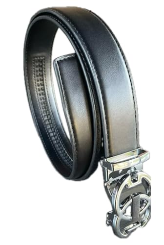 Mens GG Buckle Luxury Automatic Ratchet Belt Italian Design Genuine PU Leather Fashion Dress Work Office Business Special Occasion One Size Durable PU Leather