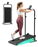 Non-Electric Treadmill with Dual Flywheel & Fixed Incline - FUNRAY Motorless Treadmill LCD Monitor, Non-Slip Belt, Compact Foldable Design for Small Home/Gym Use, Soft Foam Grips for Walking/Jogging