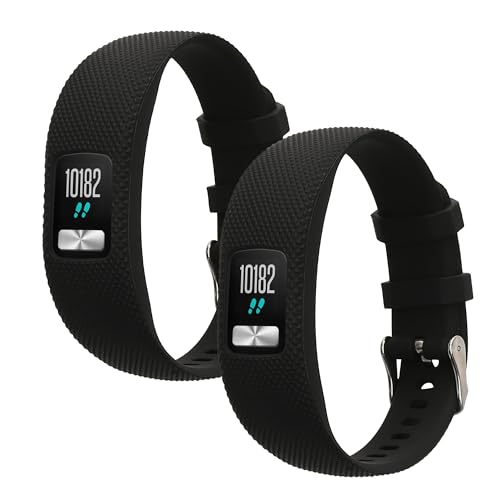 kwmobile Bracelet compatible avec Garmin Vivofit 4 bracelet - 2x bracelet de rechange en silicone pour fitness tracker