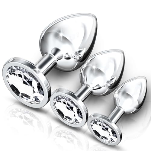 Newly 3pcs Stainless Steel Toys Plug Kit Couple Plug Anales Kit Relaxing Anales Plugs Butt Beads for Women Adult Toy Tool for Women Men Sunglasses TM1