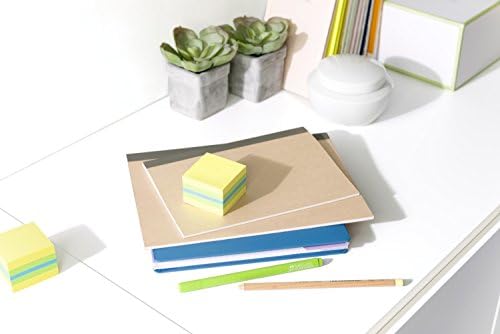 Post-it Notes - Mini Cube - Neon Yellow, Ultra Green, Ultra Blue, Ultra Green, Neon Yellow - 400 Sheets - 51 mm x 51 mm