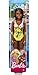 Barbie Fasshion Doll, Beach-Themed Brunette Wearing Pink & Yellow Floral Swimsuit