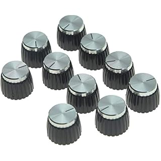 Dopro Lot de 10 boutons d’ampli de guitare noirs avec capuchon en aluminium argenté pour amplificateurs Marshall avec… - Les Beatles, Paul McCartney, John Lennon, RIngo Starr, George Harrison Dopro Lot de 10 boutons d'ampli de guitare noirs avec capuchon en aluminium argenté pour amplificateurs Marshall avec… – Image 2