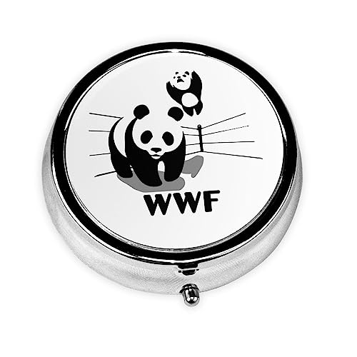 携帯用 丸型 3段分割 ピルケース Wwf パンダ 薬ケース くすりいれケース 薬ポーチ 錠剤ケース 仕切り付き カプセル サプリ 小分け 収納 サプリケース 習慣薬箱 1日3回 携帯型 サプリメントケース 薬箱 小型 かわいい 軽量 耐久性 飲み忘れ防止