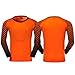 Quick-Dry Breathable Goalie Soccer Jersey Sports Shorts for All Ages - Custom Goalkeeper Jersey - Adults/Kids/Teens (Orange)