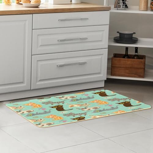 Tapete de cocina absorbente lavable 2 piezas alfombra pasillo 7