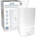 Air Innovations Humidifiers for Bedroom Oversized 4L Tank Runs for 60 Hours Essential Oils for Large Room up to 300 Sq Ft Top Fill Cool Mist Humidifier Ideal for Bedrooms Baby Room and Plants AI-101