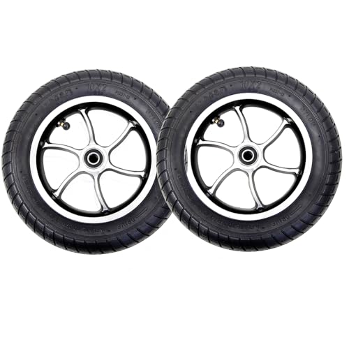 10x2 Front Wheels for Powerchairs/Electric Wheelchair, 10 Inch Inflatable Replacement Wheels, Aluminum Alloy Wheel Hub