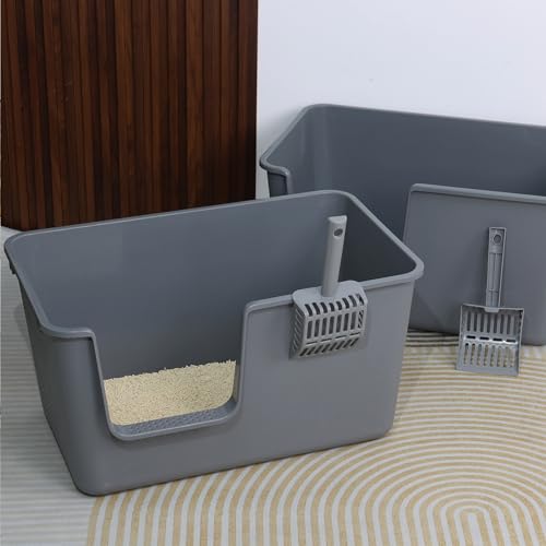 Arenero para gato plástico grande 2 unidades con pala gris miniatura 4
