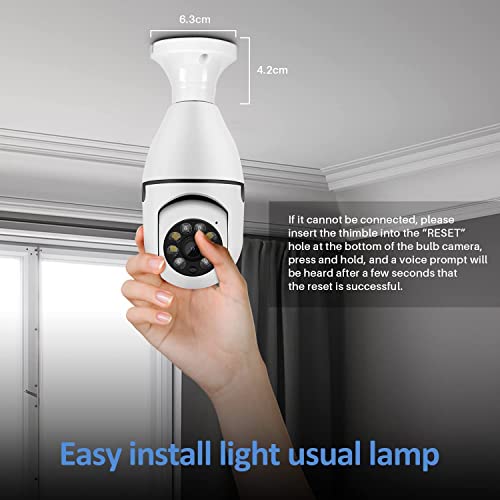 We-Direct 1080P 360I¿ 1/2Rotate Auto Tracking Panoramic Camera Light Bulb Night Vision Wireless For Wifi Ptz Ip Cam Remote Viewing Security E27 Interface Home Security Webcam Two Way Voice, Whitex2 #TOP1