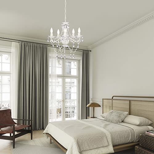 Antique House WHITE CHANDELIER Crystal Chandeliers 5 Light White Acrylic Chandelier Girls Chandelier thumb #5