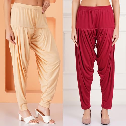 Image of Buy That Trendz Women's Viscose Dhoti Patiyala Salwar Harem Bottoms Pants