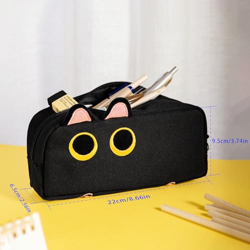Hongdian Large Capacity Pencil Case, 3D Cat Pen Bags Pencil Pouch Organizer for Office College School