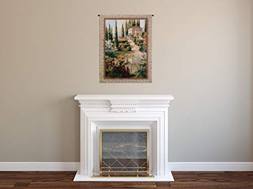 Tuscany Estate | Woven Tapestry Wall Art Hanging | Italian Villa Country Garden | 100% Cotton Usa Size 53X42 #TOP1