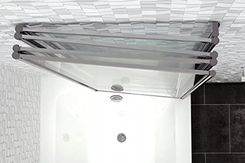 VBChome Faltwand Duschwand 120x140 Cm – Chrom, Spritzschutz Für Badewanne, Einfach Zu Montieren