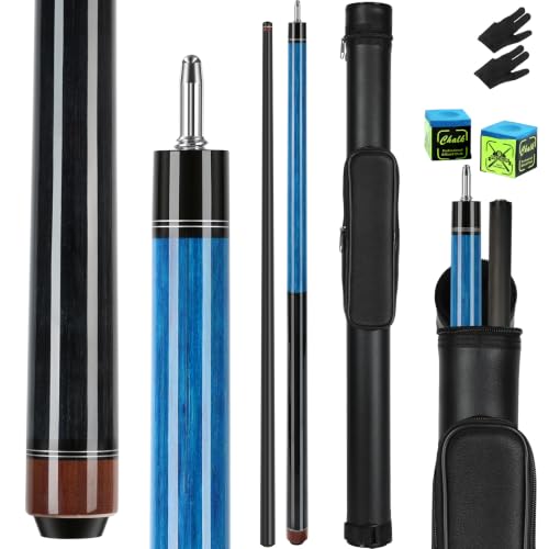 Kmise 57" Carbon Fiber Break Jump Cue, 13mm Phenolic Tip 25oz Pool Cue Blue