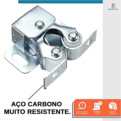 Kit 20 fecho rolete zincado para móveis e armário - Starfer