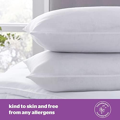 Silentnight Deep Sleep Pillow 2 Pack - Firm Support Pillows with Foam Core for Firmer Support Ideal for Back and Side Sleepers - Hypoallergenic and Machine Washable - Pack of 2