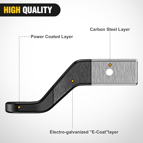 Image of Nilight Trailer Hitch Ball Mount with 5 /8 inch Hitch Pin Clip Fits 2-1 /2 Inch Receiver Square 15000 lbs 4 inch Drop, 2-1 /2 inch Rise, 1-1 /4-Inch Hole, Gloss Black Powder Coat