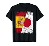 Japan Family Shop Camiseta Unisex Manga Corta Talla S Negro Bandera Japón España Amistad Classic Japanese