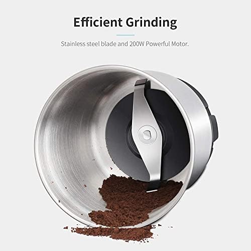 SHARDOR Coffee Grinder Electric, Coffee Bean Electric, Herb, Nut Grain Grinder with 1 Removable Stainless Steel Bowl, Black - 1