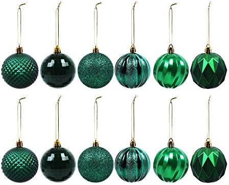 50mm , 12 Set Glitter Christmas Ornaments for Christmas Tree Shatterproof Ball Pendant Xmas Tree Decorative Hanging Baubles for Holiday Party Home Decor (A-Orange, 5cm/12pc)