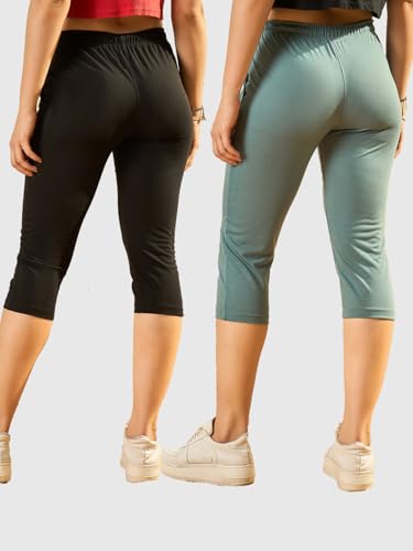 Image of Modeve Women Solid Cotton Blend Capri for summer|| Summer Wear