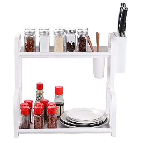 TOPBATHY Cremalheira Do Spice 2 Camadas Bancada Prateleira De Armazenamento de Plástico Suporte para