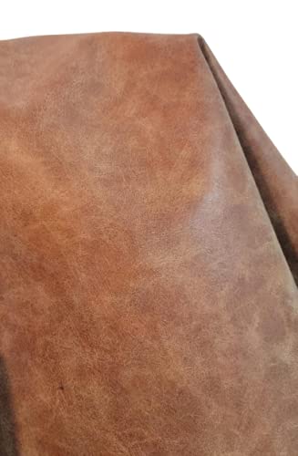 NAT Leathers | Blonde Crazy Horse Soft Faux Vegan Leather PU (Peta Approved Vegan) | 1 Yard (36 x 54 inch Wide) Cut by The Yard | Synthetic Pleather Nappa 0.9 mm Smooth Upholstery | 36"x54"