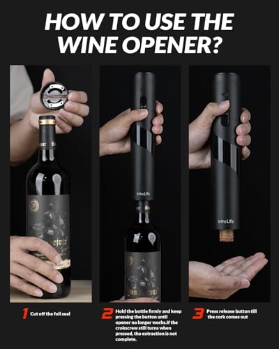 Intrelife KPS-372301A 2 In 1 Electric Wine Opener Set,Rechargeable Wine Bottle Openers thumb #2