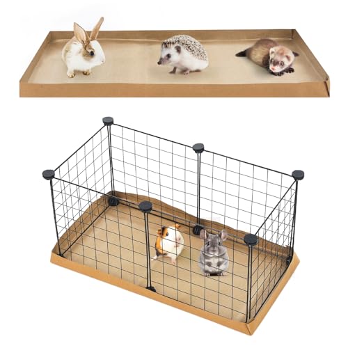 AmazingSpark 12 Pcs 49.2\" x 25.6\" Disposable Guinea Pig Cage Liners 4 x 2 ft Cage Disposable Bottom Waterproof Kraft Paper Liner Bag for Guinea Pigs Bedding Small Animal Pet Supplies - Thumbnail 6
