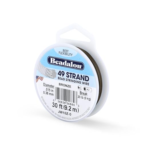 Beadalon 49 Strand Stainless Steel Beading Wire, Bronze - .015in/0.38mm