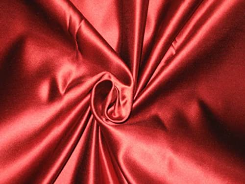 Tissu satiné néerlandais soie 66 mommes rouge anti-plis pour drapé