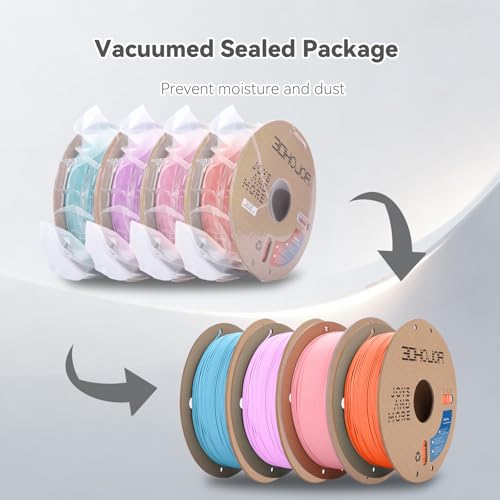Image of 3DHoJor PLA Pro (Plus) Filament 1.75mm, 3D Printer Filament, Cardboard Spool 3D Printing Filament, Dimensional Accuracy + /- 0.03 mm-4 Pack Lilac+Soft Pink+Space Blue+Coral Orange