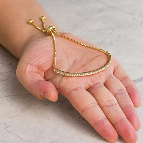 Philip Jones Gold Plated Friendship Bracelet Created with Zircondia® Crystals - Image 6