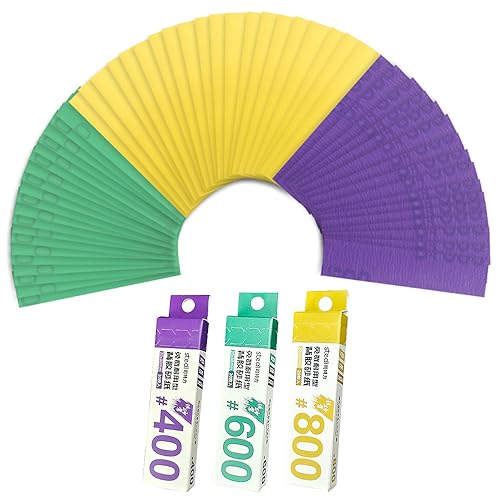 Stedi Hobby Model Tools Sticky Sandpaper, Waterproof Wet/Dry Replaceable Reuse Sandpaper 400 600 800 Grit for Plastic Models, Gunpla, 60 PCS