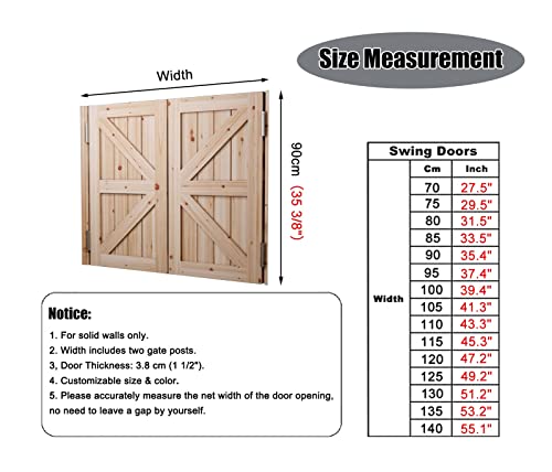 Unfinished Counter Partition Swing Door, Cafe Bar Saloon Doors, Western Style Swinging Doors For Entrance/Kitchen, Includes Steel Hinges (Size : W115Xh90Cm/45.3" X35.4) #TOP1