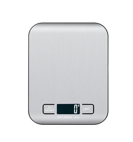 Digital Food Scale with 2 AAA Batteries Trnr-FDSCLE-SLV, Food Scale