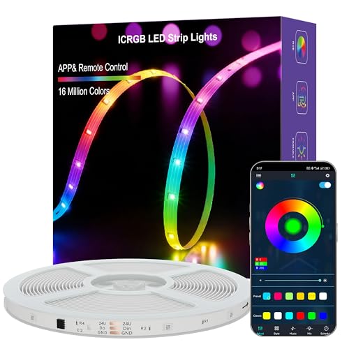 MFWW Smart IC RGB Strip Lights, 66FT LED Lights Multiple