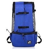 【Diseño exquisito】: 1) El diseño abierto, las aberturas elásticas y el snapallow flexible te permiten acomodar a tu perro cómodamente.2) El diseño de rejilla aumenta la circulación de aire, permite que tu mascota se mueva más cómodamente y reduce la ansiedad.3) Mochila para perros hebilla de seguridad incorporada, un suave y duro 6 cojines, perros y perros se sientan cómodamente.