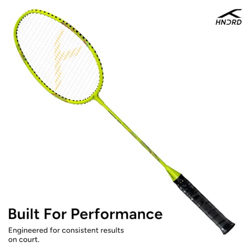 Image of Hundred Powertek 200 Aluminium Badminton Racket Combo, 2 Strung Rackets with 1 Full Cover & 3 Aura Nylon Shuttlecocks, Lightweight Shuttle Bats for Match Play