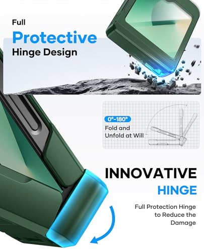 Image of ASAFCASE for Samsung Galaxy Z Flip 6 and Z Flip 7 FE Wallet Case, Green | Card Holder (3 Cards), Hinge Protection & Outer Screen Protector, Shockproof Rugged & Full Body Protective Wallet Cover 5G